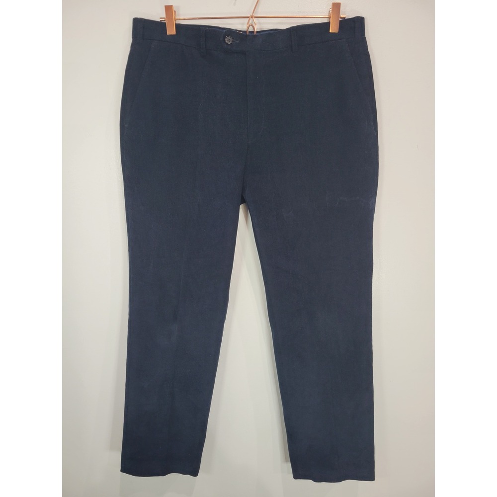 Lauren Ralph Lauren Men's Navy Corduroy Flat Front Pants Dress Casual Size 36x30